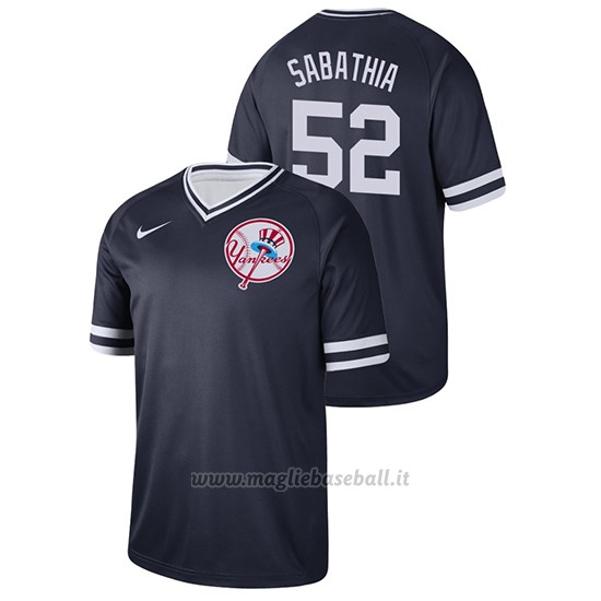Maglia Baseball Uomo New York Yankees C.c. Sabathia Cooperstown Collection Legend Blu